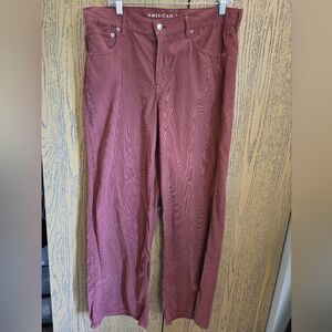 American Eagle Wide Leg Pink Corduroy Pants